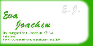 eva joachim business card